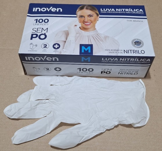 LUVA NITRILICA BRANCA C100 TAM.M